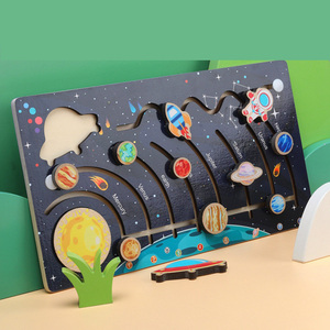 Planètes en bois jeux de puzzle <span class=keywords><strong>système</strong></span> <span class=keywords><strong>solaire</strong></span> en bois planche planètes puzzle planche de correspondance pour enfants apprentissage - Product Image 6