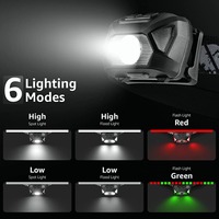 Linterna Frontal LED Recargable por USB de Alto Lumen, Resistente al Agua IPX4, de Largo Alcance, Portátil, para Acampar, Pescar y Hacer Senderismo al Aire Libre