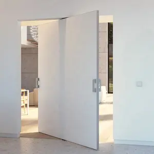 أبواب أمان خشبية أمامية من الألومنيوم للمداخل الخارجية من الزجاج مفصلة بمفصلات باب محوري حديث