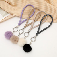 Nouveau porte-clés pendentif en peluche, breloque polyvalente en nylon pour téléphone portable, accessoires de suspension pour téléphone avec boule en fourrure