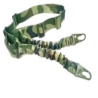 Sangle tactique à 2 points, longueur réglable, sangle d'épaule en nylon durable, élastique avec crochet métallique pour les sports de plein air et la chasse