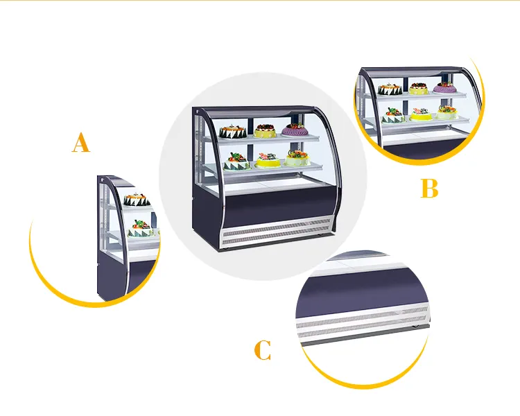 CE認証ステンレスケーキショーケース冷蔵庫設備
