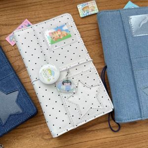 Cuaderno de Hojas Sueltas A6 con Cubierta de Tela con Estampado de Puntos al Estilo Coreano, Cuaderno de Alta Calidad para Hacer Manualidades, Diario Portátil - Product Image 3