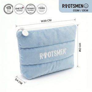 Quilted Polyester Fashion Zipper Closure Cosmetic Bag Clutch Flat-mouthed Customizable with Logo - Product Image 1