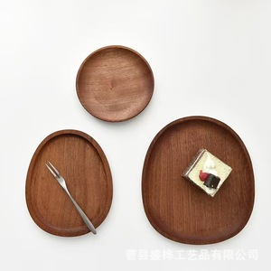 Creative Japanese Oval Wooden <b>Tray</b> 18x16x1.5cm For Home Use Serving Food Cheese <b>Tea</b> Party Snacks Decoration - Product Image 1