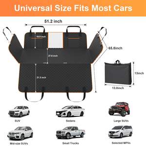 2024 nueva versión cubierta de asiento trasero de coche para perros cama de coche para mascotas hamaca 100% impermeable tablero inferior duro cubierta de asiento de coche para perros - Product Image 6