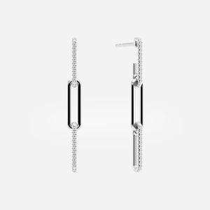14k Gold Paperclip Diamond Drop Earrings_ Lab Grown or Natural Diamonds - Product Image 5