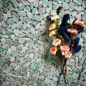 Mosaico de guijarros Mosaico de resina de mármol Colores mezclados Azulejos de cerámica de piedra de pared y piso interior