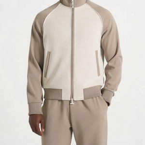 Ensemble de survêtement pour hommes, veste zippée intégrale, couleur unie, vêtements de sport décontractés, jogging, automne-hiver, matière respirante en polyester et coton - Product Image 1