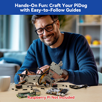 Kit de chien robot SunFounder PiDog pour Raspberry Pi 5/4/3B+/3B/Zero 2, ChatGPT-4o, FPV, contrôle par application, piles incluses (sans RPI)