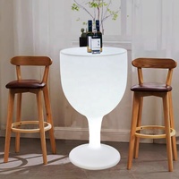 Présentoir moderne en verre à vin lumineux à LED pour table haute, discothèque, bar ou table basse, mobilier créatif pour événements en plein air