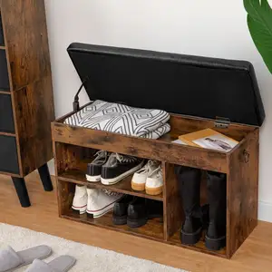 Wholesale Small Entryway Shoe Rack Bench Chest Wooden Seated Shoe Cabinet Storage Stand With Seat Soft Padded Cushion For Shoes