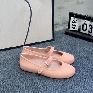 Factory wholesale popular classic soft velvet PVC-lined simple <b>flat</b>-top round-head one-piece stylish trendy women's <b>flat</b> shoes - Product Image 3
