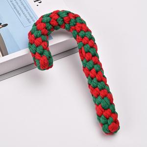 Venta al por mayor logotipo personalizado tamaño Color mascota perro masticar juguetes Navidad bastón de caramelo cuerda de algodón de lujo interactivo mascota perro juguetes para perros - Product Image 2