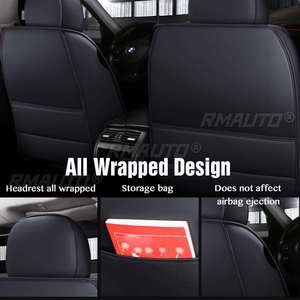 11 pièces Housses de siège de voiture 5 places, protection de siège automobile, coussin de luxe en cuir PU, ensemble complet avant + arrière pour SUV et camion - Product Image 4