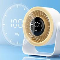 Ventilateur de table intelligent haut de gamme WLS-1517 2026 avec indicateur de puissance LCD, logo personnalisé OEM, ventilateur de bureau mini rechargeable