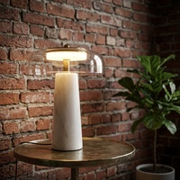 Nouvelle lampe de table de luxe en marbre naturel pour villa, hôtel, chambre à coucher, chevet, lecture, bureau, avec prise électrique