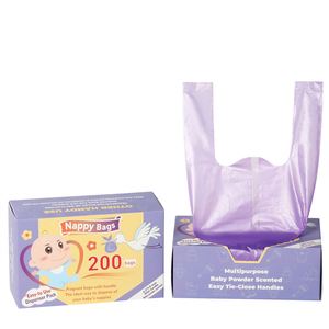 Bolsas Biodegradables Portátiles de Estilo Simple para Desechos de Bebés, Paquete de 200 Unidades, Dispensador de Bolsas para Excremento de Perro, Bolsas para Excremento de Mascotas - Product Image 1