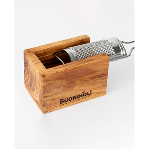 Rallador de Madera de Olivo Buondioli, Herramienta Manual de Acero Inoxidable para Frutas y Verduras - Product Image 1