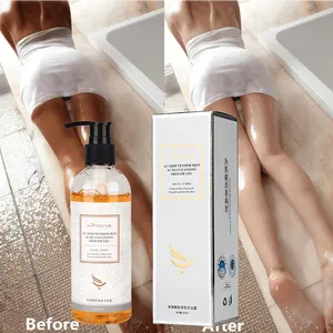 private label oem korean hotel organic luxury perfume skin bleaching exfoliating whitening shower gel for black skin