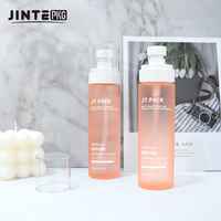 Bouteille blanche givrée avec bouteille de pulvérisateur de brume noire pour soins de la peau corps visage brume cosmétique bouteille en plastique PET 150ml