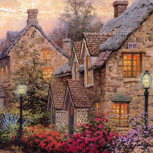 Dafen Tùy Chỉnh Thiết Kế Thị Trấn Châu Âu Gallery Trang Trí Tác Phẩm Nghệ Thuật Sơn Dầu Làm Bằng Tay - Product Image 5