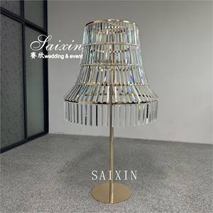 سايكسين تخصيص فريدة من نوعها حبات الكريستال الكبيرة حامل ذهبي لتزيين طاولة الزفاف - Product Image 4