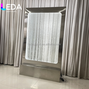 LEDA New Design Stainless Steel <b>Frame</b> Led Rgb Light Waterfall <b>Backdrop</b> For Wedding Event Party Welcome Sign Decoration - Product Image 2