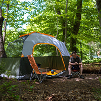 Tente de camping familiale portable résistante au vent en Oxford pour 6 personnes, 4 saisons, double couche, une chambre