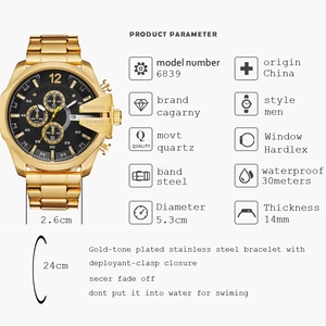 Reloj de Cuarzo para Hombre CAGARNY 6839, Nuevo Diseño, Correa de Acero, Resistente al Agua, el Mejor Cronógrafo, Reloj Casual - Product Image 3