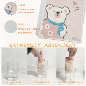 Serviettes de cuisine douces réutilisables, chiffons à vaisselle, chiffon à vaisselle suédois, chiffon à vaisselle en cellulose, éponge de cuisine, <span class=keywords><strong>serviette</strong></span> de nettoyage - Product Image 2