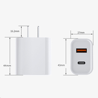 Cargador de Viaje Rápido USB-C con Enchufe EU/US, QC 3.0, PD 20W, Entrada 220V, Salida 5V/3A, Doble Puerto, Adaptador de Corriente para Teléfono Móvil y Portátil, para Juegos