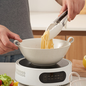 Pinces alimentaires en silicone, outils de cuisine en acier inoxydable, réutilisables pour griller, frire, manipuler les steaks, rouge, 12 pouces - Product Image 3