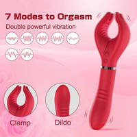 Paarvibrator Dildo aus Weichem Material Klitoris Vaginal Brustwarzen Stimulierend Verzögerte Ejakulation Mehrere Geschwindigkeiten USB Aufladbar