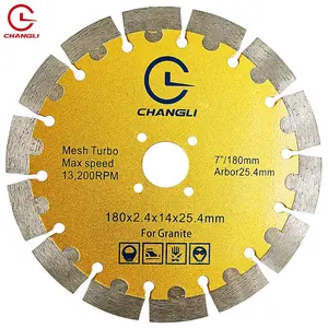 180mm 7inch MOQ 1piece Diamond Stone Cutting Saw Blade Tool Disk For Granite Concrete