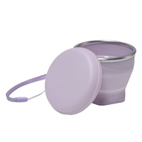 Venta caliente Nueva llegada 180ml Taza de silicona plegable Portátil Macaron Taza de agua de silicona plegable con tapa Taza de compresión