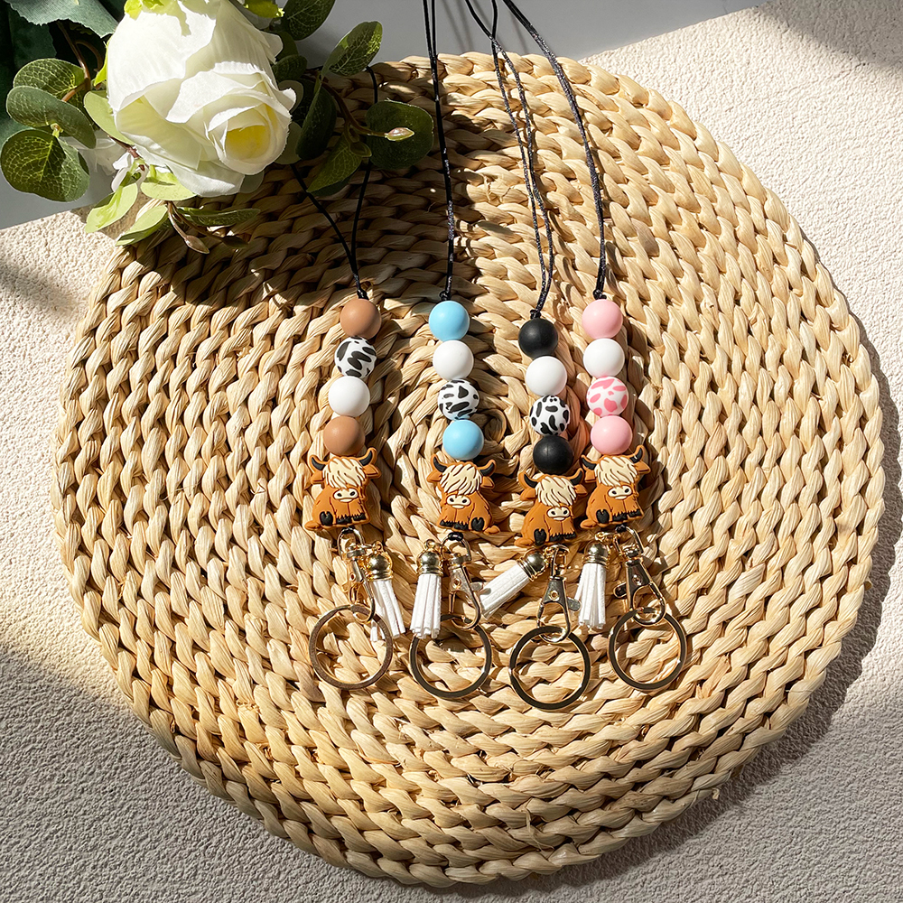 Personalized Silicone Bead Wood Chips Engraved Lanyards for Teachers Gifts for Teache Back to School School Nurse Lanyards Image 2