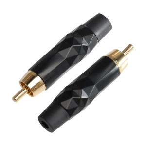 24K Plaqué Or Soudure Mâle RCA Prises Connecteur Câble Adaptateur pour Voiture Haut-Parleur Audio Phono <span class=keywords><strong>TV</strong></span> - Product Image 3