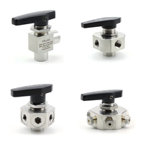 Vannes à boisseau sphérique FITOK en acier inoxydable à 5 voies, raccords femelles NPT 1/2 et 1/4 pouce pour services chimiques
