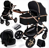 Poussette bébé 3-en-1 LH pour 0-3 ans, non toxique, durable, pliable, siège auto de voyage pour tout-petits H9-2 3-en-1 Famille