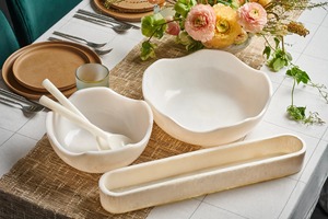 Moderna Tazón de Resina Blanca para Servir, Tazón Decorativo con Borde Ondulado, Elegante Tazón Orgánico para Servir, Centro de Mesa de Lujo para el Hogar - Product Image 2