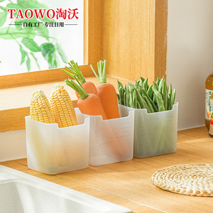 Fridge Organizer <b>Storage</b> <b>Box</b> With Lid Compartment For Food Vegetables Fruits Ginger Garlic Multifunctional <b>Drawer</b> Style - Product Image 5