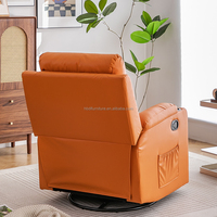 Fabrication en Chine de meubles modernes de haute qualité et au design nouveau canapé en cuir PU inclinable de couleur orange pour le salon