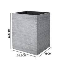 Poubelle rectangulaire en résine grise, poubelle de luxe pour hôtel, poubelle de salle de bain, poubelle pour cuisine