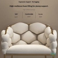 Fauteuil de salon de luxe moderne nordique en tissu doré écologique pour salle à manger, hôtel, salle de sport, maison, salon - Vente en gros
