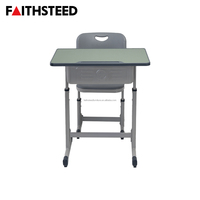 Table d'étude ergonomique simple en acier pour étudiants, mobilier de classe pour lycée, OEM ODM