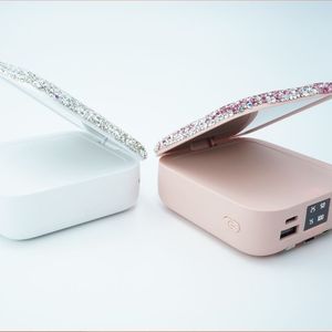 Specchio per il trucco di bellezza tre in uno che carica il tesoro 10000mAh Micro USB per studenti auto-cintura staccabile con Design rosso - Product Image 3