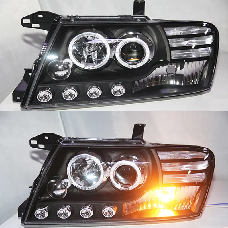 For Mitsubishi Pajero V73 LED Headlight Assembly Angel Eyes 2000 -2011 Year Front Lamp