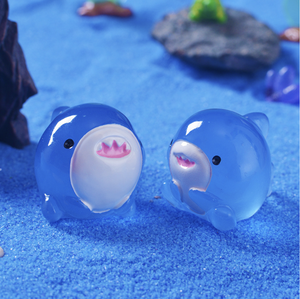 Dessin animé lumineux requin marin animaux Micro <span class=keywords><strong>paysage</strong></span> Figurines résine artisanat pour aquarium Aquarium jardin ornements de bureau - Product Image 4