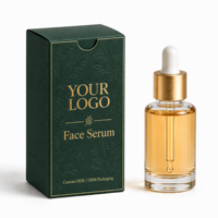 Boîte en carton personnalisée OEM avec motif de feuillage, logo en feuille d'or et gaufrage 3D pour l'emballage de flacons de sérum cosmétique